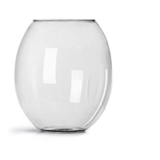Vaso Aquário Redondo Barrica Ø17x13cm Vidro Para Decoração Casa Eventos.