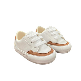 Sapatinho de bebê menina e menino Tênis cano baixo Marrom/Palha em Oferta na Shopee
