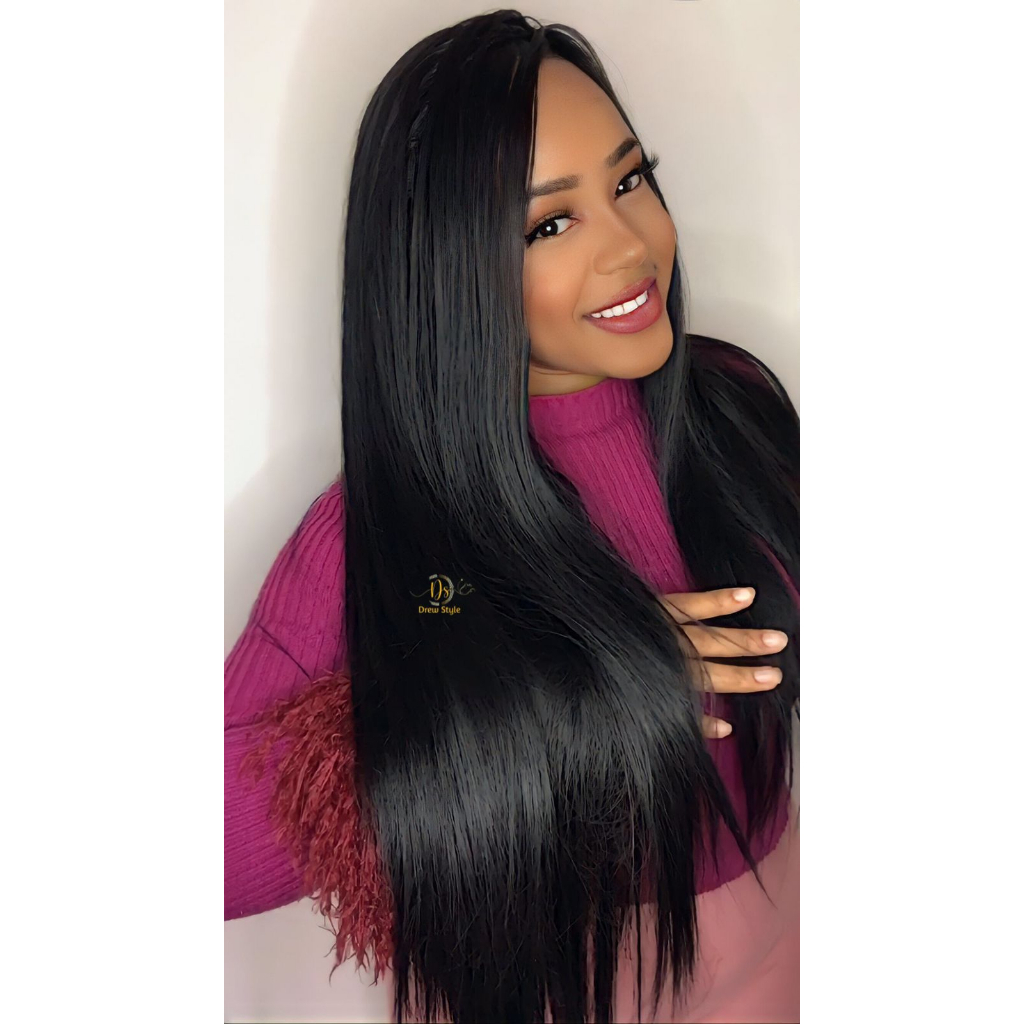 Cabelo Orgânico Liso Bio Fibra Pacote Faz Cabeça Toda 300G 70cm Em Tela Promoção