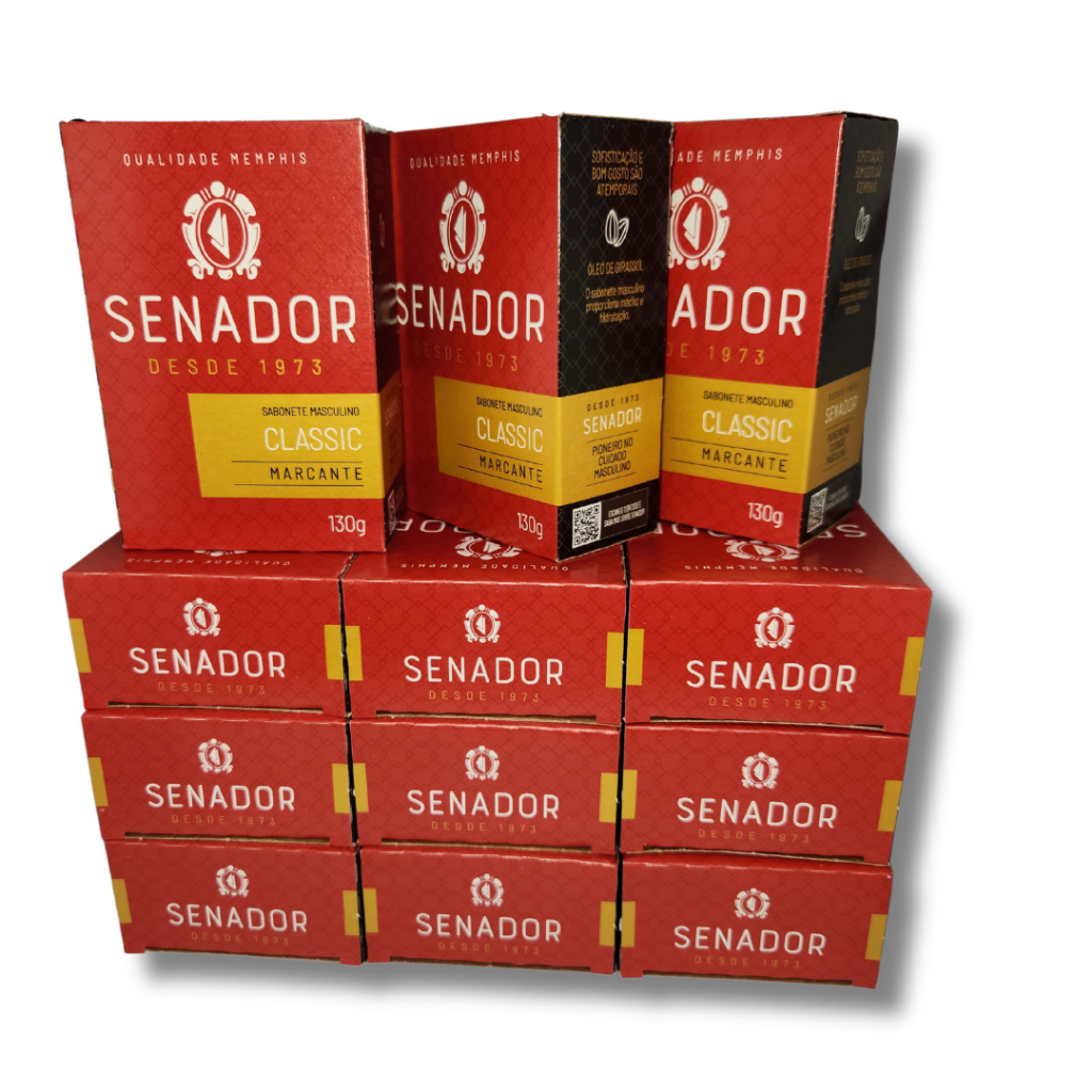 Kit 12 Sabonetes Senador Classic 130g Masculino Em Barra Leve Mais Pague Menos Perfume Marcante