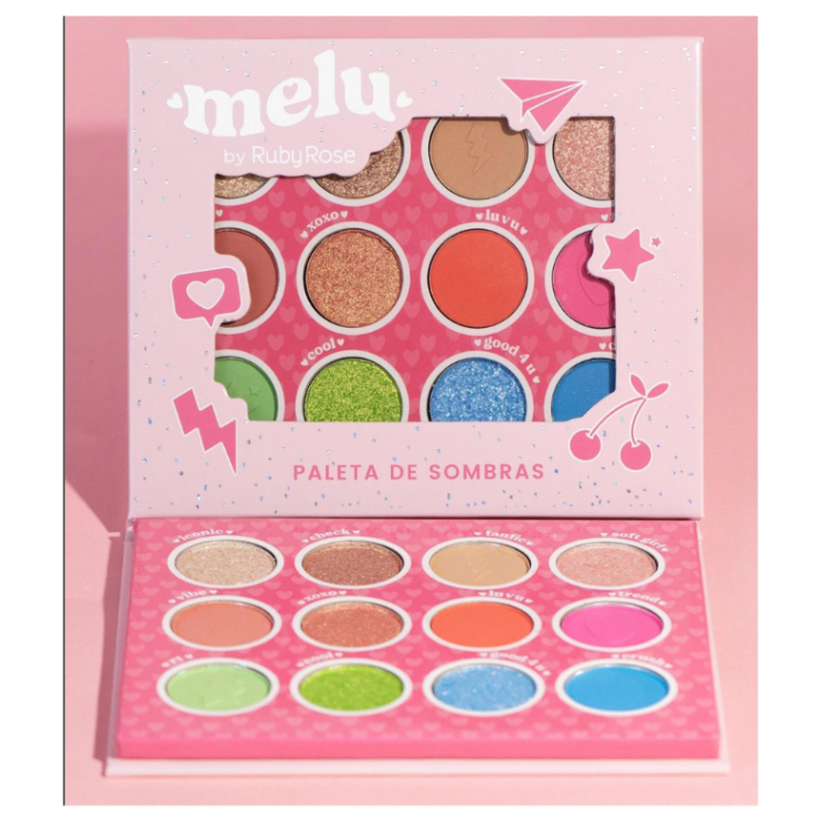 Paleta De Maquiagem 12 Sombras Melu By Ruby Rose