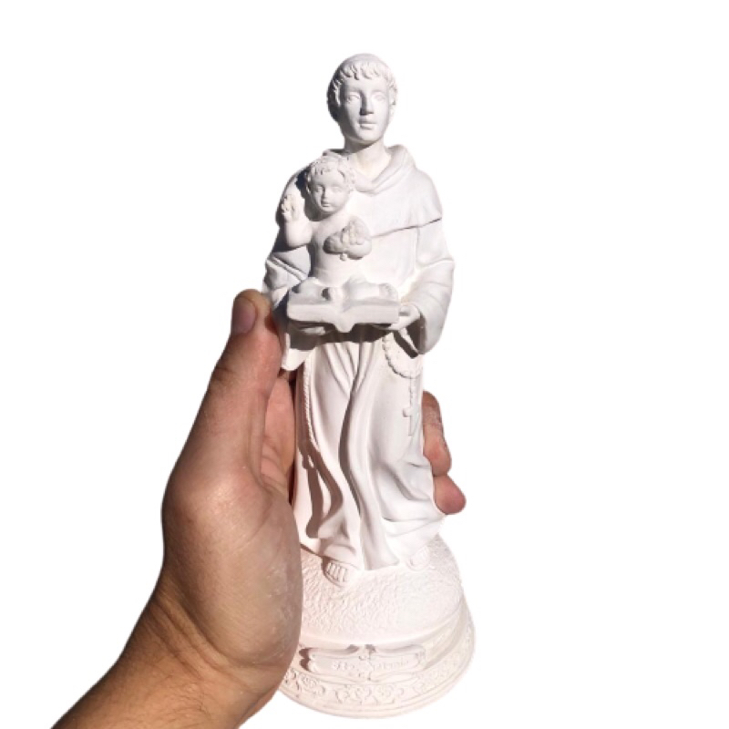 kit 13 imagem de Santo Antônio 22cm em gesso cru p/ artesanato