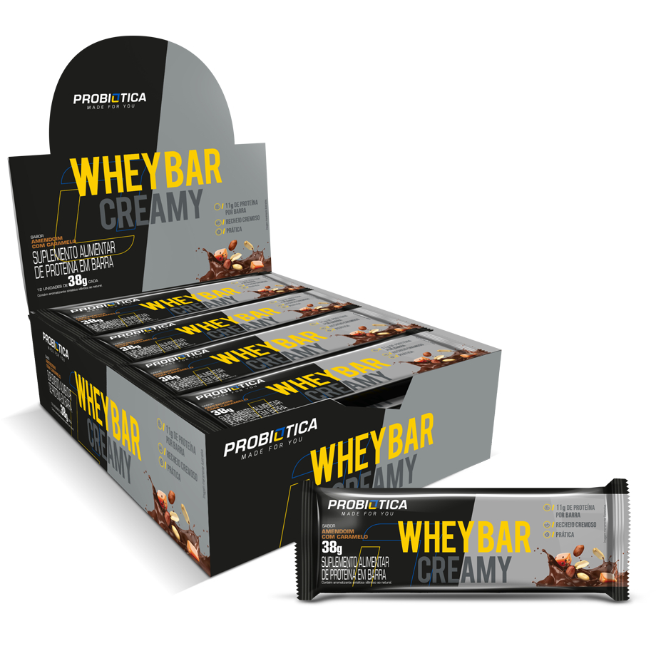 Whey Bar Creamy 12un - Probiotica - Caixa