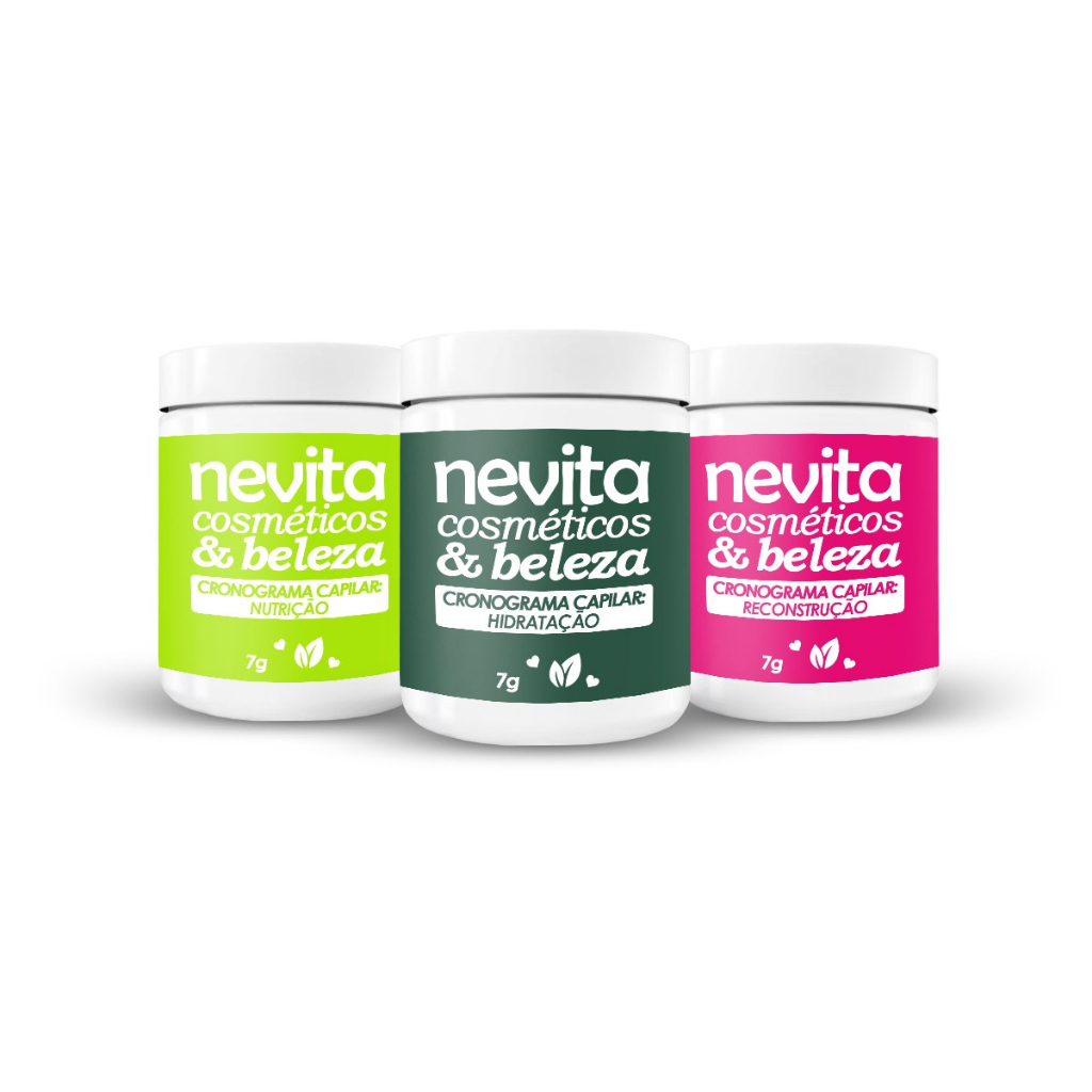 Mini Cronograma Nevita 7g - Mascaras de Hidratação, Nutrição e Reconstrução 7g