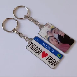 2 Chaveiros Personalizados Foto Placa Mercosul,nome,namorados,casal,crie sua Plaquinha.