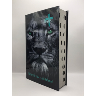 Bíblia Sagrada Tamanho Grande Capa Dura Com Harpa Palavras de Jesus em Vermelho Leão Cinza em Oferta na Shopee