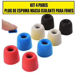 Kit 4 Pares tamanho M ponteira plug de espuma de memória para fone de ouvido KZ, TRN, CCA, Samsung, Xiaomi, JBL tamanho médio