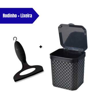 Kit Cozinha Lixeira Cesto De Lixo 5 Litros Com Rodinho Para Secar Pia em Oferta na Shopee