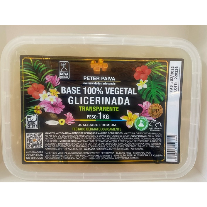 Base Glicerinada 100% Vegetal Transparente Peter - Kg