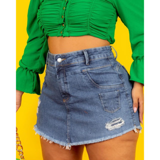 Short saia Plus size estica tem lycra tamanho 46/48/50/52/54/56