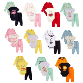 Roupa De Bebe 09 Peças Body Manga Longa e Curta e Calça Algodão Menino ou Menina KIT006