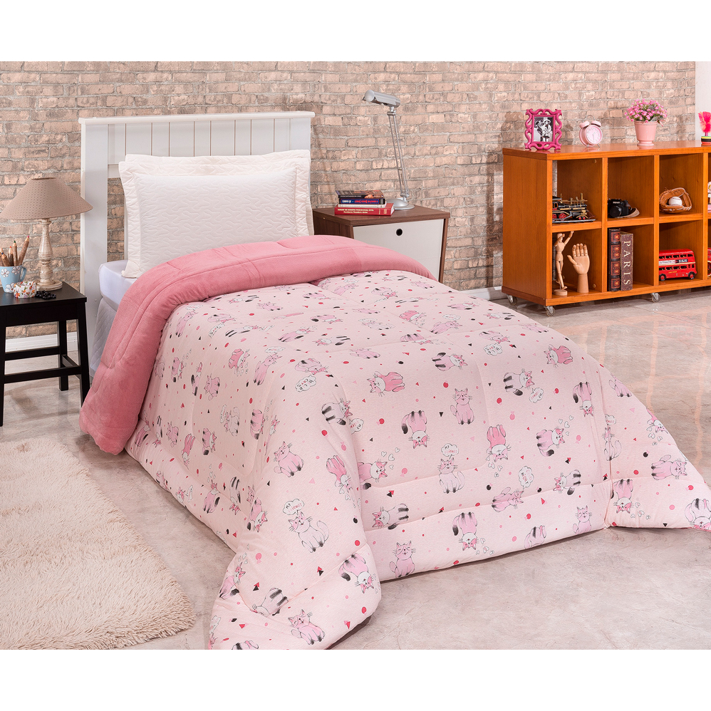 Coberdrom Edredom Solteiro Infantil Menina | Menino Malha 100% Algodão Dupla Face Promoção