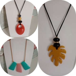 Colar Feminino Maxi colar  kit 3 peças variados moda tendência longos e médios luxo promoção