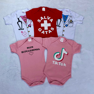 Body Infantil Bebê Temático Frase / profissão / mêsversario || 100%algodão