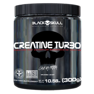 Creatina Turbo 300G Sem Sabor - Black Skull em Oferta na Shopee