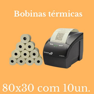 Bobina térmica 80x30 c/10 unidades em Oferta na Shopee