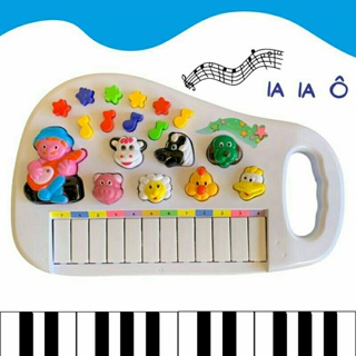 Piano animal Seu Lobato Pianinho Infantil Teclado Musical Bebê Ia Ia O  Bichos Fazendinha + PILHAS BRINDE