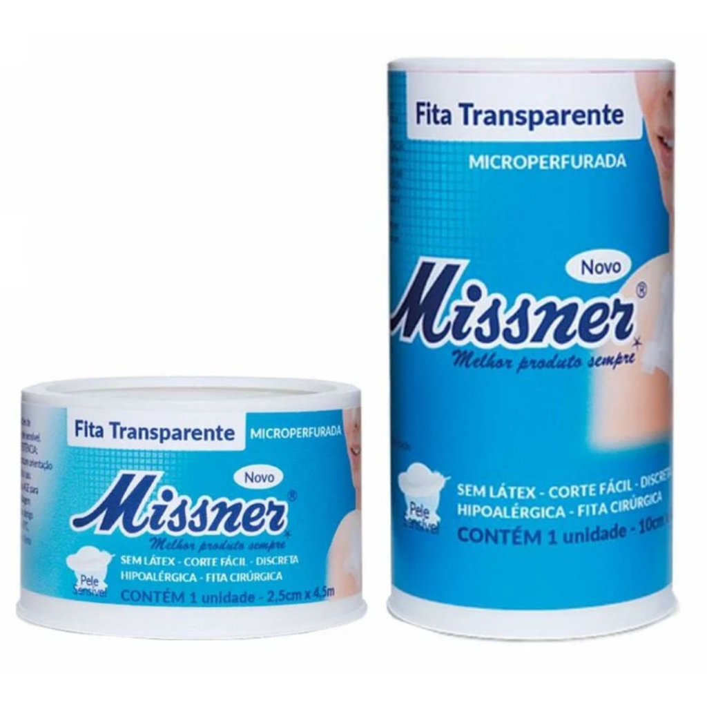 Fita Cirúrgica Curativo Transparente Microperfurada Hipoalérgica Missner 10 CM X 4,5 M