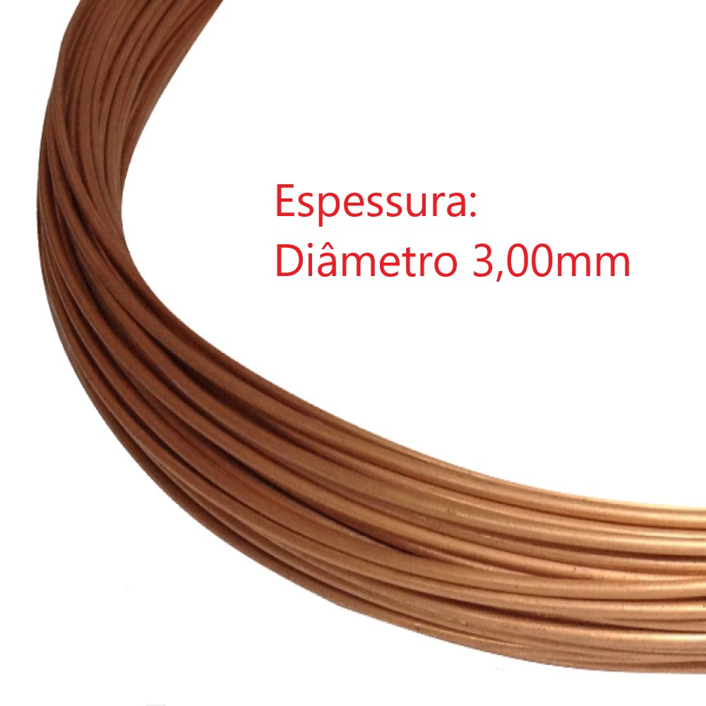 Arame de Cobre Diâmetro 3,00mm (250g=4m) em Oferta na Shopee