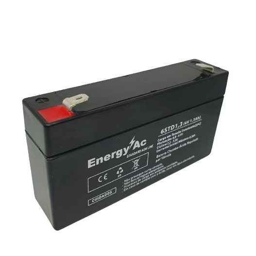 KIT 02 BATERIAS 6V 1,3AH PARA AUTOMAÇÃO , ALARMES , NO BREAK , RELOGIO DE PONTO