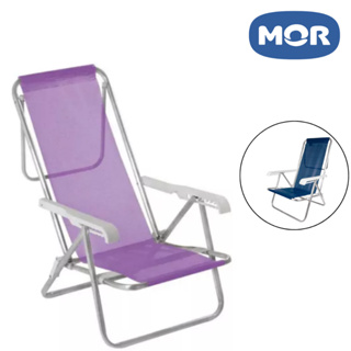Cadeira Praia Reclinável Alumínio Dobrável 8 Posições 100kg Nova em Oferta na Shopee