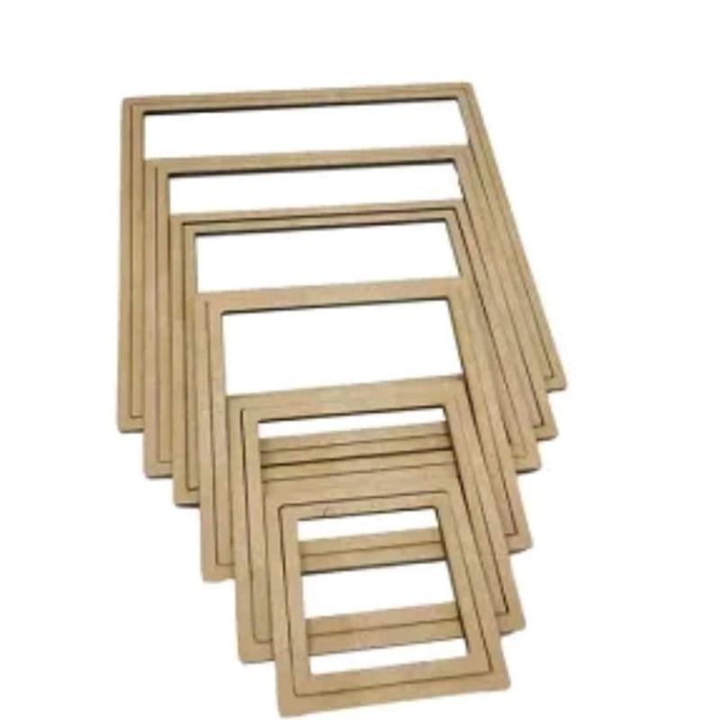 bastidor bordado quadrado, kit 12 unidades 12cm á 30cm, bastidor mdf 6mm em Oferta na Shopee