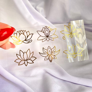 Cartela Flor de Lotus em dourado para resina epóxi