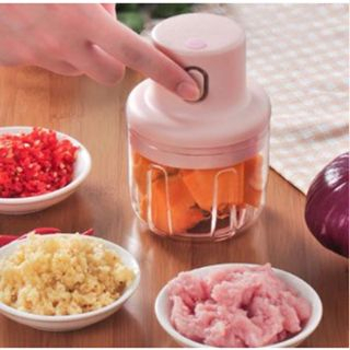 Mini Processador de Alimentos Moedor Alho Elétrico Sem Fio Recarregável USB 250ml em Oferta na Shopee