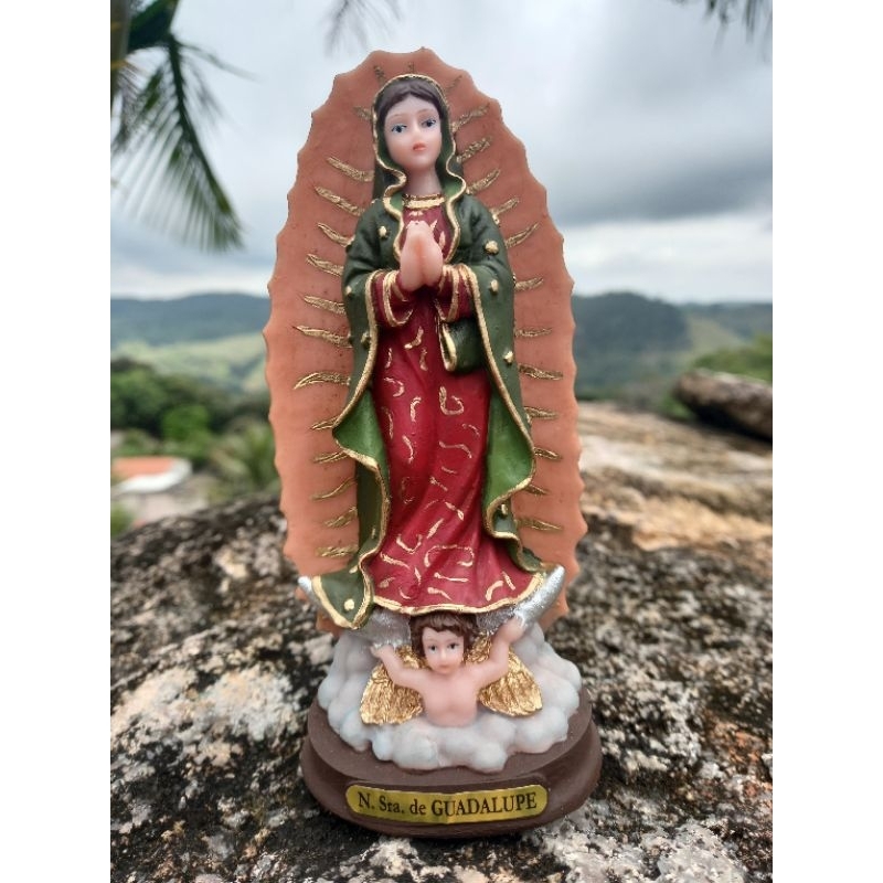 Imagem Nossa Senhora de Guadalupe 15cm Resina Premium Imagem Católica Decoração Religiosa Presente de Fé