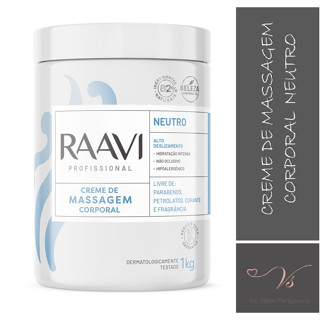 Creme de Massagem Corporal Neutro 1 kg - RAAVI Professional
