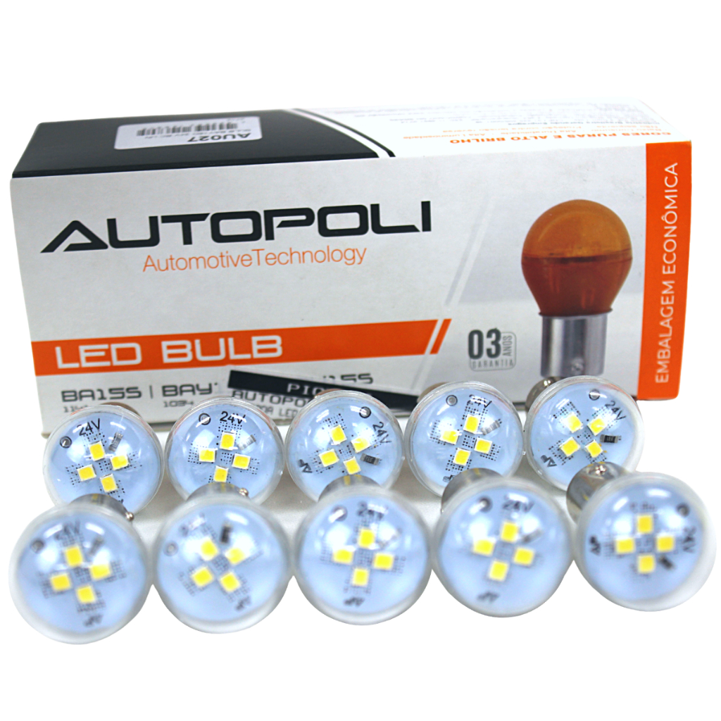 Lâmpada de Led 2 Polos 1034 24v 3 Watts 10 Unidades - Autopoli | Piqueri Autopeç