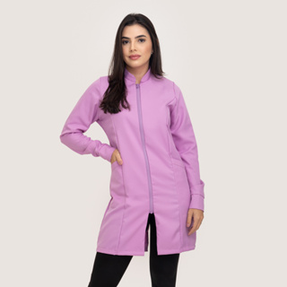 Jaleco Gola Padre Gabardine Com Zíper Vislon Feminino em Oferta na Shopee