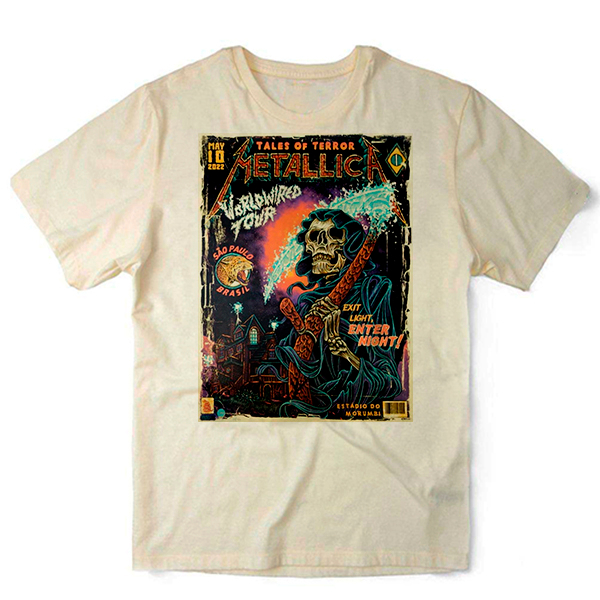 Camiseta Metallica Poster Morumbi Brasil Banda Heavy Metal Rock Unissex