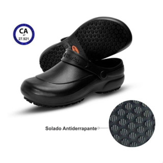 Sapato Antiderrapante Cozinha Limpeza Bb60 Segurança PRETO