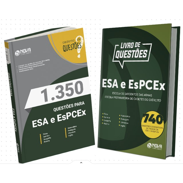 Livros de Questões Comentadas ESA/EsPCEx - 2.090 QUESTÕES