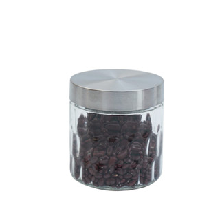 Pote bolhas 800ml de vidro com tampa inox redondo - Mozcada