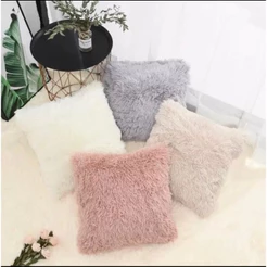 Capa de Almofada Pelúcia Felpuda Pelo Alto 43cmx43cm -
