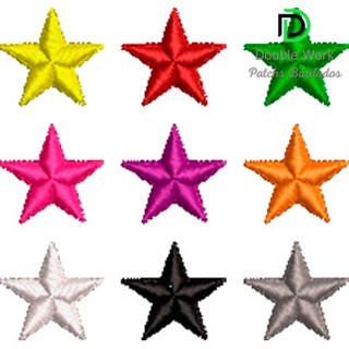 Patch Bordado Estrela 1,5x1,6 cm Cód.4099 - Tecido Bordada - Você Escolhe a Cor