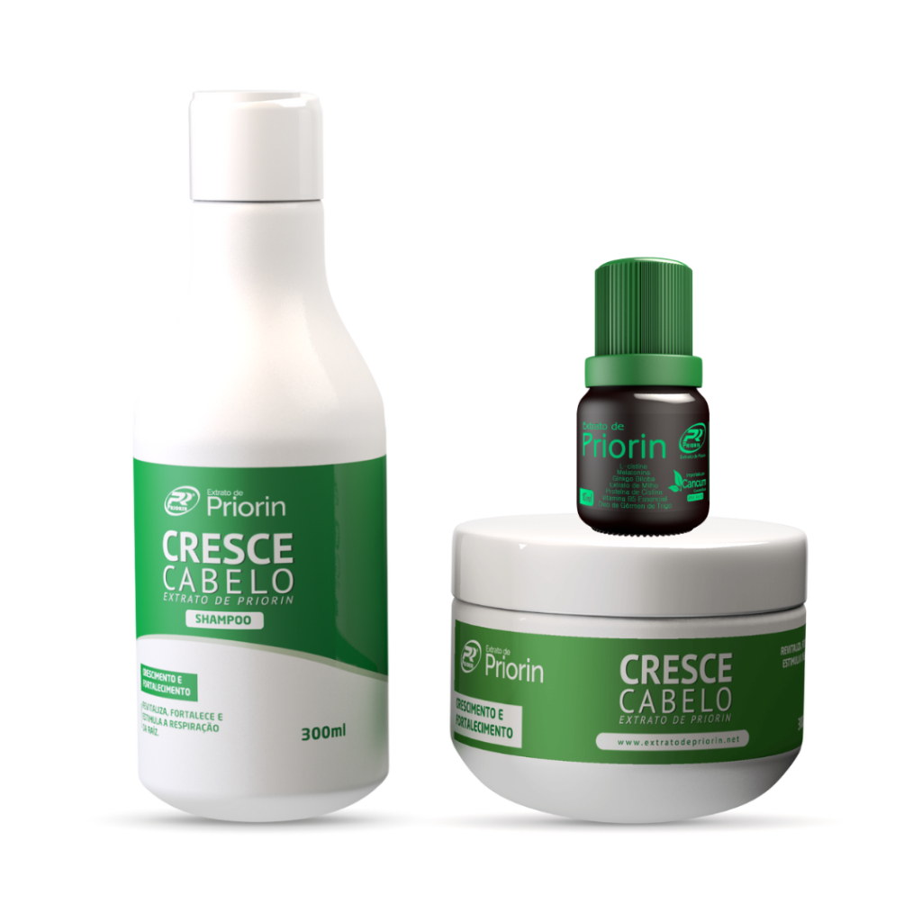 Shampoo Mascara Nutritiva E Tônico Extrato De Priorin Cresce Cabelo