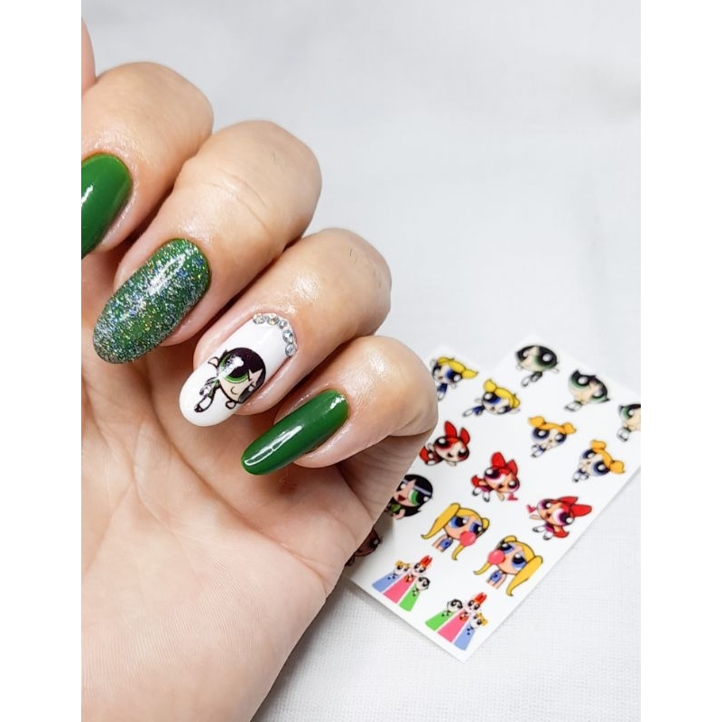 Películas de unhas adesivos manicure e pedicure Mickey e Minie - Meninas superpoderosas