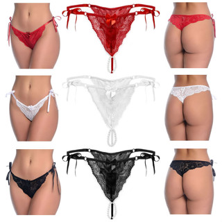 Calcinha Tailandesa Sexy em Renda com Perólas Estimulantes Erótica Fio Dental Fantasia SEX SHOP