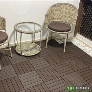 KIT 12 un Deck textura madeira plástico encaixe modular Decks Piscina Jardim Banheiro Saun...
