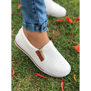 Tênis Sapatênis Sapatilha Feminino Casual Slip On Ajuste Elástico e Zíper Confortável Envio Imediato em Oferta na Shopee
