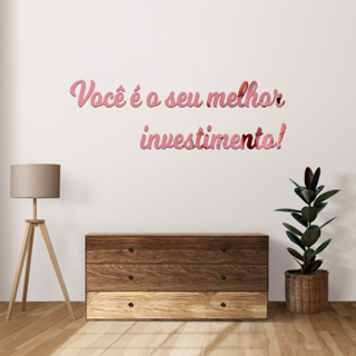 Espelho Decorativo Frase "Você é o seu melhor investimento!" Acrílico em Oferta na Shopee