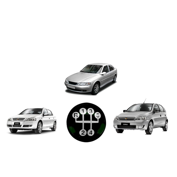 Tampa Emblema Bola Manopla Cambio Lente Preta  Corsa/Celta/Astra/Zafira/Vectra/Novo Corsa/Meriva/Montana Até 2011