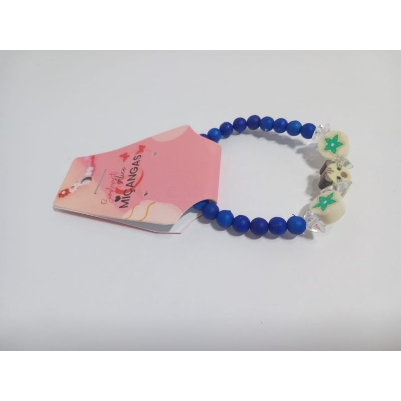 Pulseira infantil azul  gatinho