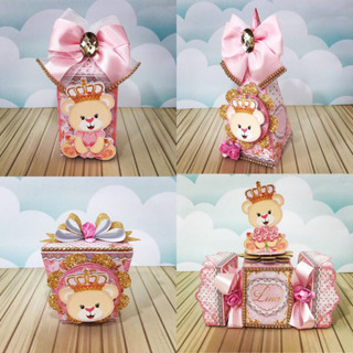Kit 25 Caixas Personalizadas Ursinha Princesa Realeza ou Monte seu Kit