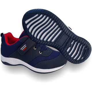 TÊNIS JOGGING ESCOLAR CASUAL INFANTIL MASCULINO COR MARINHO COM VELCRO E ELÁSTICO