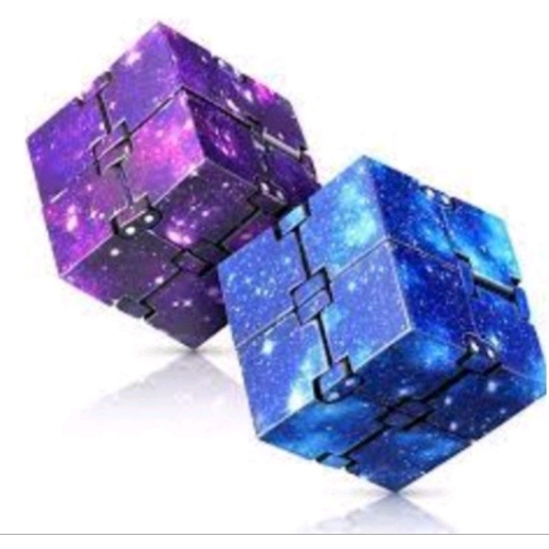 Brinquedo Kit Com 2 Infinity Cube Anti Stress Colorido Fidget Toy Cubo Infinito