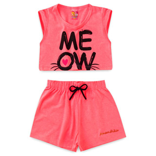 Conjunto Infantil Menina Tamanhos 10, 12 e 14. Roupa de Criança Feminina Short e Cropped. l47
